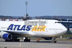 Jumbo jet na lotnisku w Gdańsku