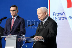 Wspólna konferencja Jarosława Kaczyńskiego i Mateusza Morawieckiego