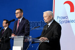 Wspólna konferencja Jarosława Kaczyńskiego i Mateusza Morawieckiego
