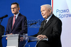 Wspólna konferencja Jarosława Kaczyńskiego i Mateusza Morawieckiego