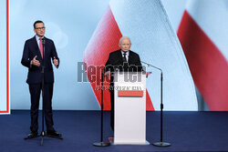 Wspólna konferencja Jarosława Kaczyńskiego i Mateusza Morawieckiego