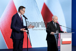 Wspólna konferencja Jarosława Kaczyńskiego i Mateusza Morawieckiego