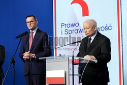 Wspólna konferencja Jarosława Kaczyńskiego i Mateusza Morawieckiego