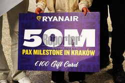 50-milionowy pasażer Ryanair z krakowskiego lotniska Balice