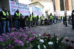Protest przedsiębiorców z Płaszowa i Rybitw w Krakowie