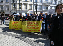 Protest przedsiębiorców z Płaszowa i Rybitw w Krakowie