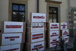 Protest przedsiębiorców z Płaszowa i Rybitw w Krakowie