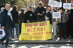 Protest przedsiębiorców z Płaszowa i Rybitw w Krakowie