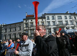 Protest przedsiębiorców z Płaszowa i Rybitw w Krakowie