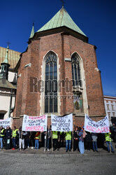 Protest przedsiębiorców z Płaszowa i Rybitw w Krakowie