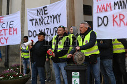 Protest przedsiębiorców z Płaszowa i Rybitw w Krakowie