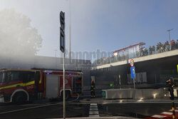 Pożar autobusu na Saskiej Kępie
