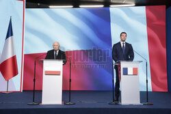 Wspólna konferencja Jarosława Kaczyńskiego i Jordana Bardelli