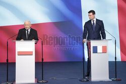 Wspólna konferencja Jarosława Kaczyńskiego i Jordana Bardelli